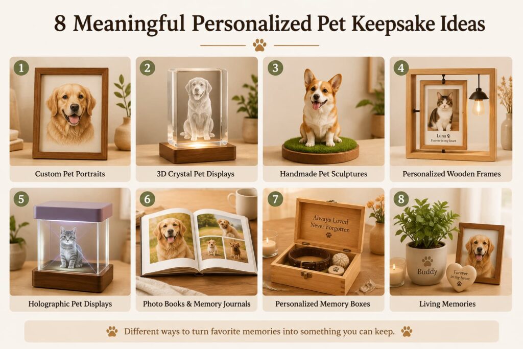 Personalized Pet Keepsakes: Unique Ways to Preserve Pet Memories 8 meaningful personalized pet keepsake ideas