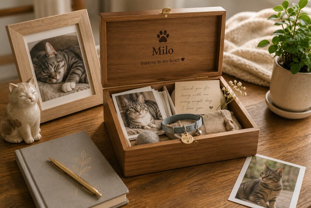 Handmade personalized cat memorial keepsakes