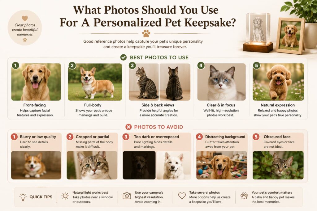 Personalized Pet Keepsakes: Unique Ways to Preserve Pet Memories Best photos to use for a personalized pet keepsake